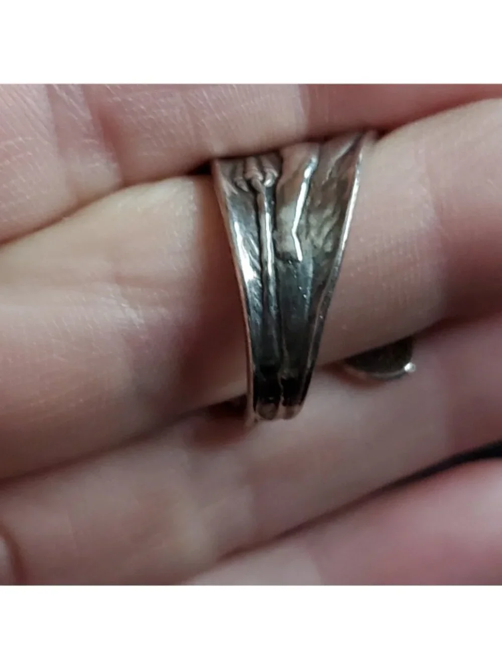 Vintage Sterling Silver Spoon Ring Sz 7 Stork Baby Boy RW&S